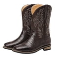 thumbnail image 1 of Mepaouo Cowboy Boots for Men Embroidery Square Toe Work Boots Pull on Country Western Slip on Booties, 1 of 7