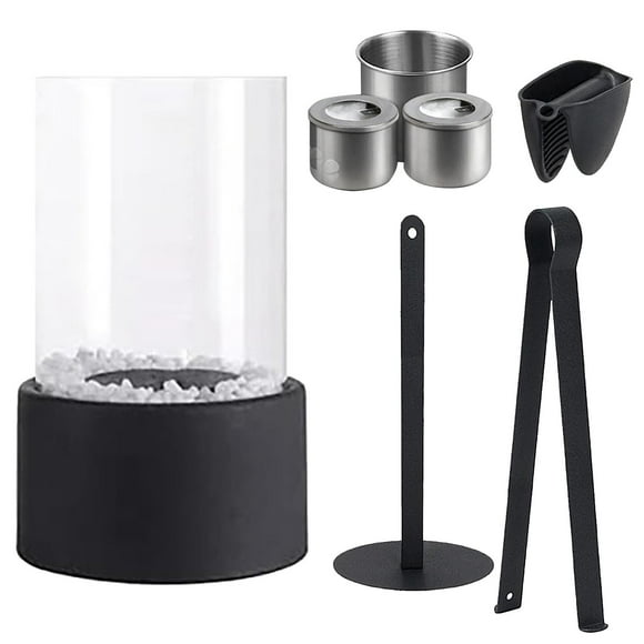 NCWSO Kitchen Accessories Table Fire with Adjustable Bio Tabletop Mini Fire Bowl for Indoor & Outdoor Portable Table Top Firepit with Glass Stone for Patio & Dinner Dining Table Centerpiece Decor
