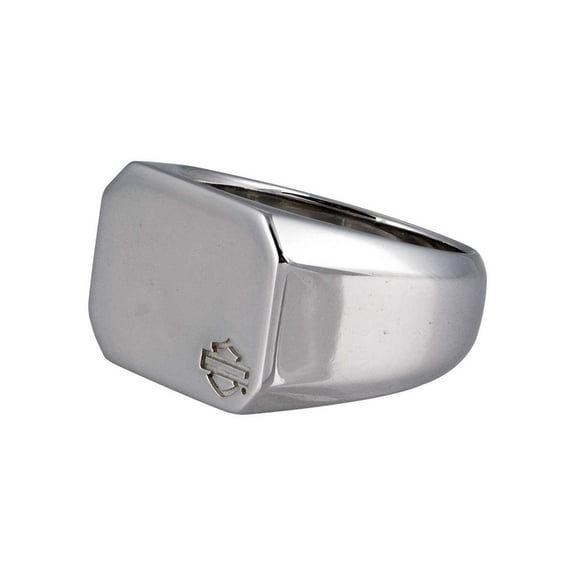 Harley-Davidson Men's Modern Edge Bar & Shield Signet Ring, Sterling Silver (7), Harley Davidson