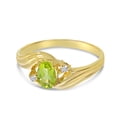 thumbnail image 3 of 14k Yellow Gold Oval Peridot And Diamond Ring, 3 of 8