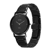Titan Edge Mens Ultra Slim Analog Watch – Black Dial, Black Stainless Steel Strap, 1595NM01