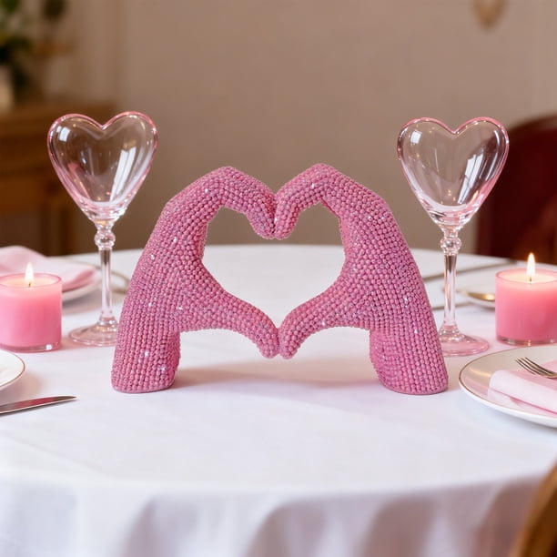 Decoración de estilo europeo para el hogar con cuentas y adornos en forma de corazón. Decoración para el salón y regalos festivos.