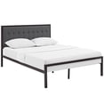 thumbnail image 3 of Modway Millie King Fabric Panel Metal Bed in Brown and Gray, 3 of 7