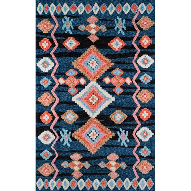 Momeni MARGEMGX-4NVY3656 Margeux Chinois Machine Made Area Rug&44; Marine - 3 Pi 6 Po x 5 Pi 6 Po
