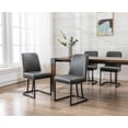 thumbnail image 2 of Guyou Modern Dining Chair Set of 2, Faux Leather Upholstered Side Chair with High Back and Metal Frame for Living Room Dining Room, Charcoal, 2 of 14