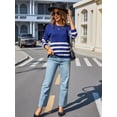 thumbnail image 4 of Womens Fall Fashion Long Sleeve Color Block Oversized Sweater Trendy Casual Crew Neck Knitted Pullover Baolan M, 4 of 9
