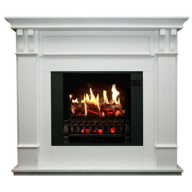 Trinity White Electric Fireplace With, Most Energy Efficient Freestanding Electric Fireplace