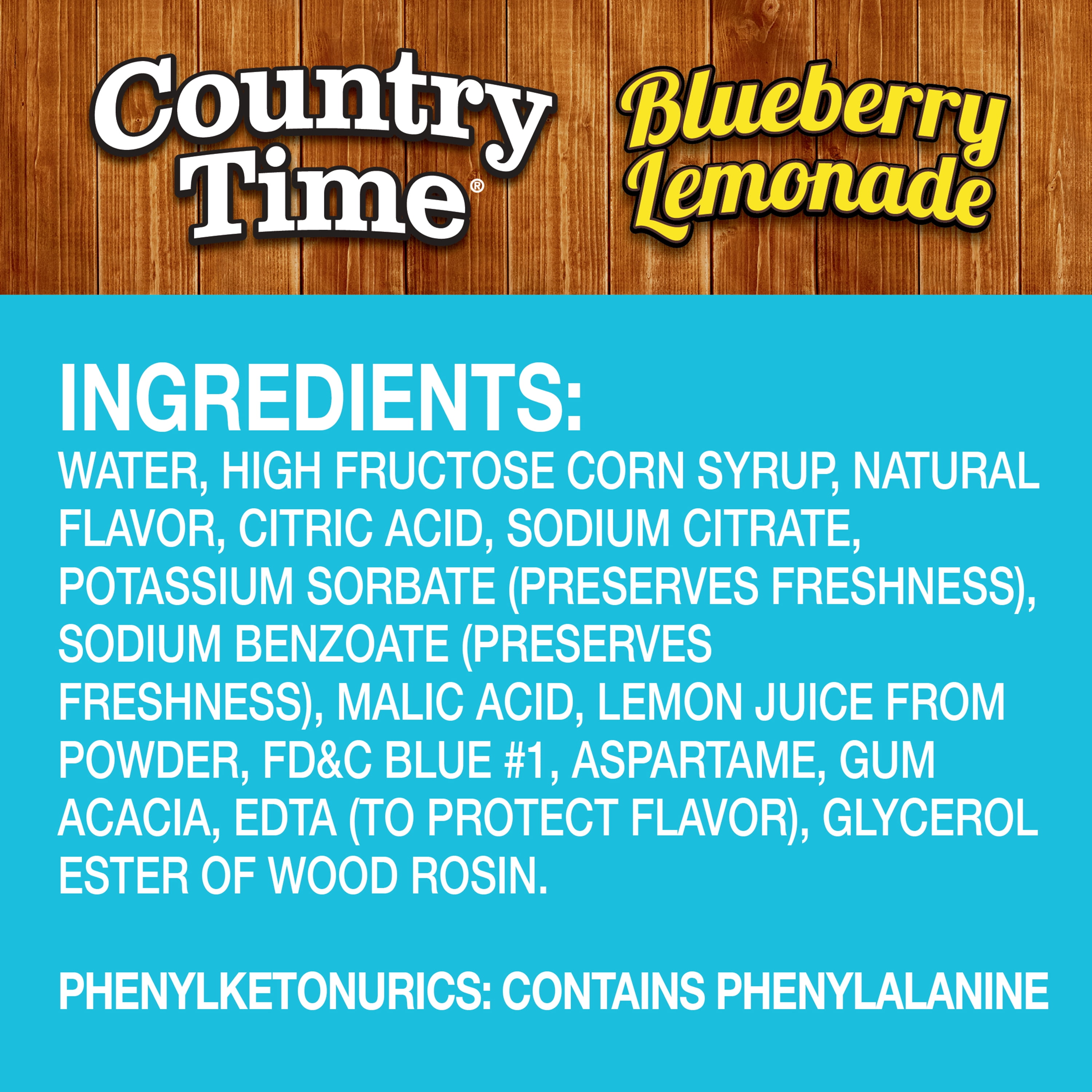 Country Time Blueberry Lemonade 12 fl oz, 12 Pack Cans, Shelf-Stable