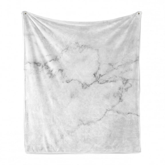 Marble Print Soft Flannel Fleece Throw Blanket, Mineral Nature Surface Motif Organic Rock Formation Models Industrial, Cozy Plush for Indoor and Outdoor Use, 50" x 70", Grey Dust, by Ambesonne
