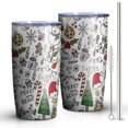 thumbnail image 2 of 20oz Tumblers Multicolor Christmas Pattern Stainless Steel Vacuum Insulated Double Wall Travel Tumbler Cups Mug with Lid and Straw,Cleaning Brush for Cold & Hot Drinks, 2 of 7