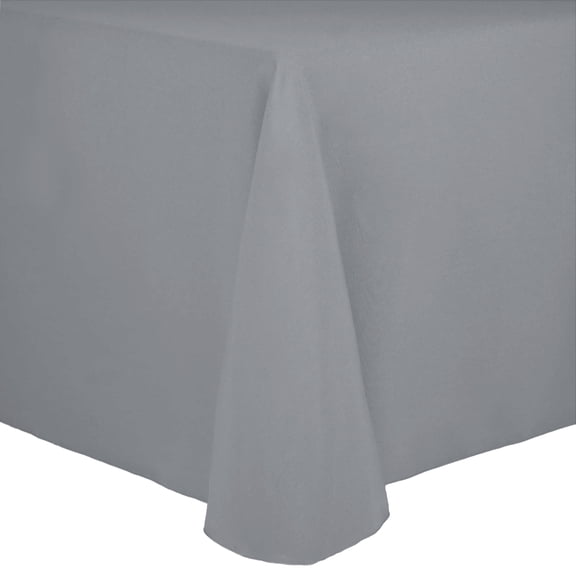 Ultimate Textile Cotton-feel 52 x 70-Inch Oval Fine Dining Tablecloth Grey