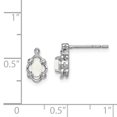 thumbnail image 2 of 925 Sterling Silver Rhodium-plated Created Opal and Diamond Earrings, 2 of 6