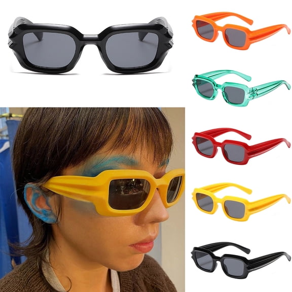 Only Moment Women's Sunglasses Plastic Retro Driving Glasses 90’S Vintage Fashion Narrow Square Frame UV400 Protection Black One Size