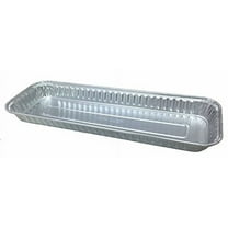 Handi-Foil 11" x 4" Oblong Aluminum Danish/Cake Bakery Pan 1" Deep - (pack of 100)