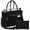 Black, variant on 2PCS Women's Large Canvas Tote Bag Set, Multi-Pocket Laptop Shoulder & Crossbody Bag with Zipper and Pouch for Work, Teacher, College, Travel