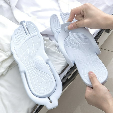 

Eoperou 1 Pair Foldable Sandals Elastic EVA Anti-slid Detachable Flip Flops Walking Shoes