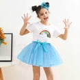 thumbnail image 2 of XAOFW Girl's Skirts Kids Star Sequins Partywear Mesh Ballet Dance Skirt With Hairclip Outdoor Activities Stylish Skirts, 2 of 6