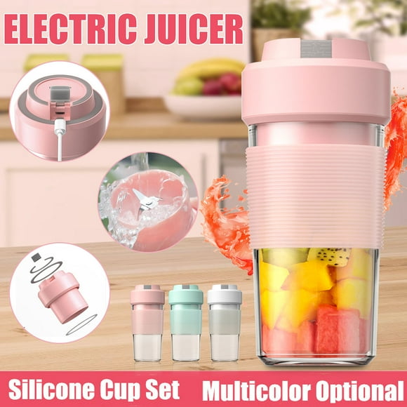 Portable Electric Juice Blender Mini Handy USB Rechargeable Fruit Mixer Cup 300ML Juicer Cup Glass Personal Blender Kitchen Fruit Squeezer Smoothies Cup Home Outdoor Travel