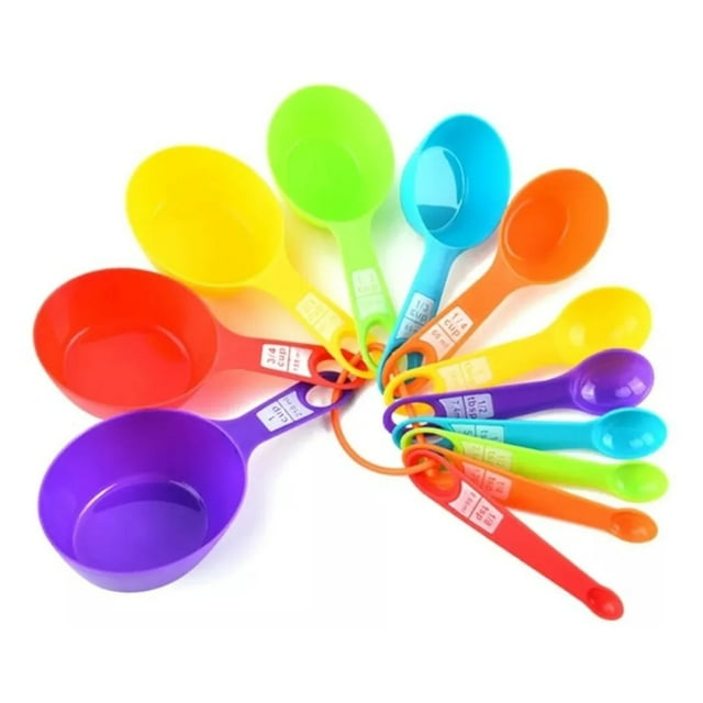 Cucharadas De Taza Medidora, Práctica Y Práctica Cuchara Medidora Graduada Saludable De PP De 12 Piezas Para Cocina Para Hornear
