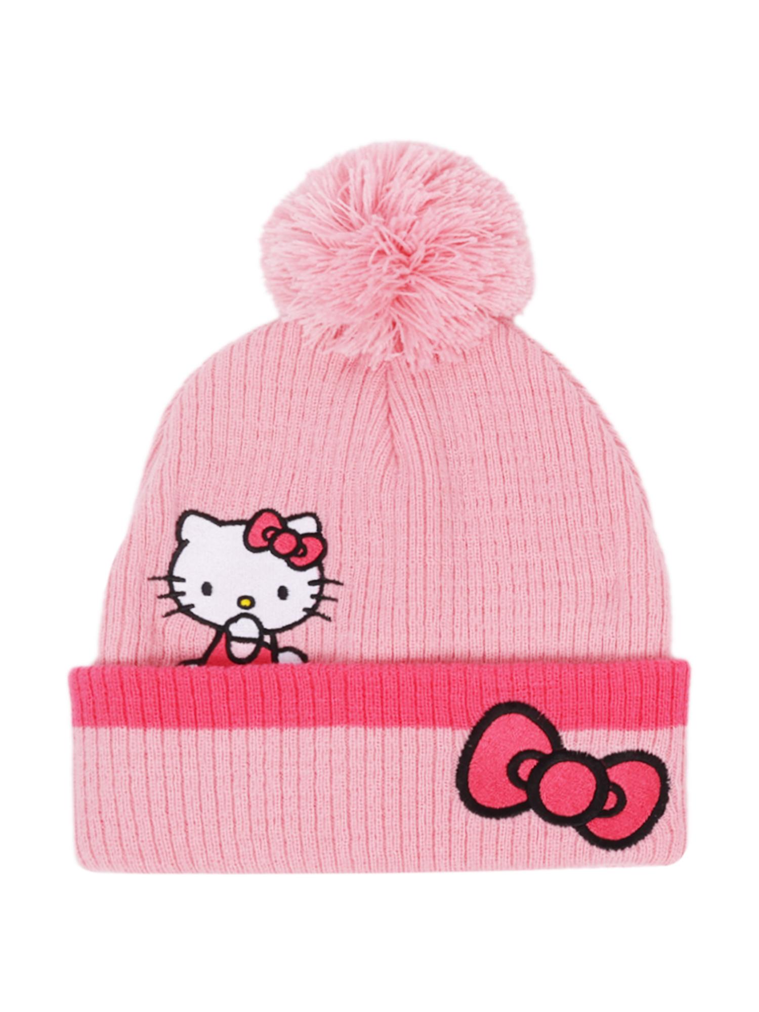 Hello Kitty Pink Bow Beanie and Scarf 2pc Set
