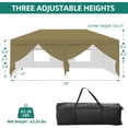 thumbnail image 2 of 10x20 Pop Up Canopy with 6 Sidewalls, Waterproof Canopy Outdoor Event Shelter UPF 50+ Gazebo Portable Tents for Parties Beach Camping Wedding Commercial, 2 of 5