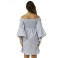 thumbnail image 3 of Cocoom Bell Sleeve Dress with Smocking 401580-BLU-2X (Blue / White, 2X), 3 of 3