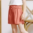 thumbnail image 4 of OGLCCG Girls Cotton Shorts Wide Leg Elastic Waist Drawstring Comfy Shorts Summer Casual Baggy Lounge Shorts Size 3-16, 4 of 6