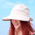 thumbnail image 3 of Foldable Sun Hat Visor 2-Style Wide Brim UV Protection Sun Visor Hat (Beige), 3 of 8