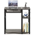 thumbnail image 4 of Abbott Computer Desk with Bookshelf, French Oak Grey/Black, 4 of 8