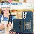 thumbnail image 3 of for Samsung Galaxy A54 5G Wallet Case, PU Leather Magnetic Flip Strap Wrist Phone Cover with RFID Blocking Card Holder  with Stand Function for Samsung Galaxy A54 5G - Blue, 3 of 6