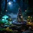 thumbnail image 6 of Kojanyu Halloween Flower Quilted Art Hat, Embroidered Polyester Witch Hat 16.9x11.8in for Costume and Holiday Decoration., 6 of 6