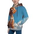 thumbnail image 2 of Daiia Blue Sky Cloud Puppy for Boys Fashion Hoodies & Sweatshirts with Kangaroo Pocket,Hooded Sweatshirt for Kid, Breathable& Moisture Wicking-Small, 2 of 6