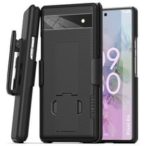 Encased DuraClip Designed for Pixel 6a Belt Clip Case, Slim Phone Case with Holster (Google Pixel 6a) Black