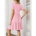 thumbnail image 5 of Women's Round Neck Short Sleeve Mini Tee Dress with 95% viscose 5% elastane Soft breathable fabric for everyday wear, 5 of 20