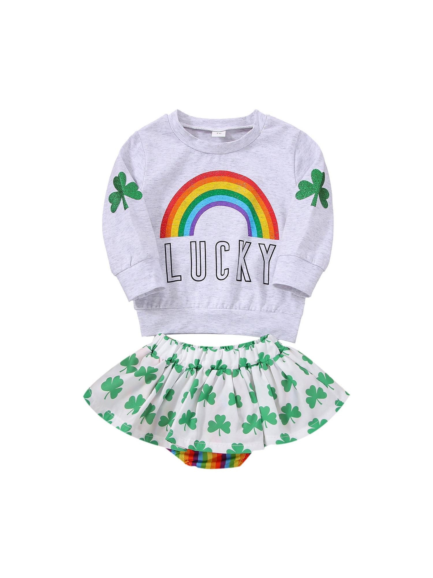 Lucky Rainbow Horse Fashion Newborn Baby Short Sleeve Bodysuit Romper Infant Summer Clothing 