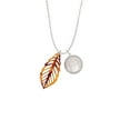 thumbnail image 2 of Delight Jewelry Acrylic Large Leaf Orange Brown To the World You are a Mother Locket Necklace, 2 of 4