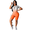 Orange, variant on Women Outfit Set Tracksuit 2 Piece Biker Short Set Lips Grpahic Workout Gym Yoga Pants Suit
