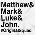 thumbnail image 2 of Matthew Mark Luke John Squad Womens Slim Fit Graphic Tee Brisco Brands L, 2 of 5
