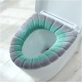 thumbnail image 1 of Cojín para asiento de inodoro, asiento de inodoro engrosado, asiento suave y lavable, cojín para asiento de baño para el hogar (gris y verde) brillar Electrónica, 1 of 5