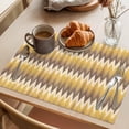 thumbnail image 3 of Brown Yellow Geometric Placemats Set of 4 Southwest Ethnic Country Place Mats Indoor Wipeable Table Mats Washable Cloth Dining Table Placemats for Kitchen Holiday Party Home Decor 13x19 Inch, 3 of 9