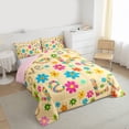 thumbnail image 3 of Homewish Retro Flowers 3-Piece Full Size Comforter Sets For Teens Female Girls,Spring Garden Bedding Comforter Set,Chic Floral Blossoms Lightweight Bedding Sets,Lightweight Room Decor,Reversible, 3 of 8