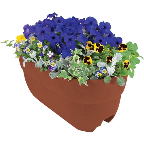 Bloomers Railing Planter with Drainage Holes 24" Weatherproof Resin