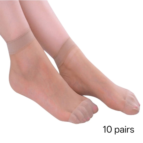 TELOLY 2026 New Black Socks for Women Cushioned Seamless Socks 10 Pairs Elastic Stockings Low Cut Girl Ankle Ultra Thin Socks Extra Wide Socks for Women