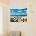 thumbnail image 6 of Creowell Beach Wooden Walkway Blue Sky Tapestry Wall Hanging 40x30in, 6 of 6
