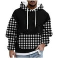 thumbnail image 2 of Mens Big & Tall Hoodies Plus Size M-5X Fleece Lined Sweatshirts with Pockets Pullover Long Sleeve Plaid Printed Thermal Athletic Workout Hoodie Tops, 2 of 5