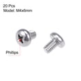 thumbnail image 2 of Tornillos de máquina M4x6mm Unique Bargains, tornillos de cabeza Phillips en forma de cruz, sujetadores, pernos, 20 piezas, 2 of 3