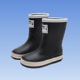 thumbnail image 2 of hoksml Kids Waterproof Rain Boots with Non Slip Sole, Comfortable Mid Calf Rubber Boots for Boys and Girls in Black and Beige, 2 of 5