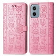 thumbnail image 2 of Funda Cartera FOXDOCK para Motorola Moto E15 , Flip PU con Relieve de Gatos y Perros, Tarjetero y Soporte, 2 of 6