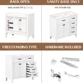 thumbnail image 2 of 36" Freestanding White Vanity | Modern Style for Bathroom, Multiple Drawers and Cabinet | Solid Rubber Wood & MDF, Water - resistant Finish | Stores Soaps and Towels Neatly, 2 of 7