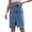 Sky Blue, variant on Women's Front Slit Blue Denim Skirt Pockets High Waist Slim Zipper Fly Midi Skirts Spring Female Casual Streetwear